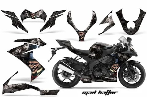 Kawasaki ZX-10 with the Mad Hatter graphic kit